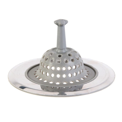 Sitko do zlewu kuchennego Intesi szare silikonowe i stal nierdzewna nowoczesne 11 cm