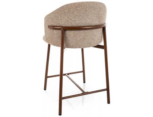 Hoker Tacoma beżowy tapicerowany z oparciem do wyspy i kuchni