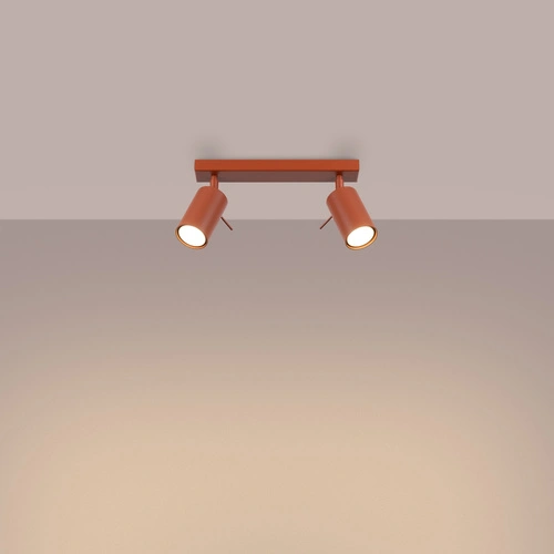 Plafon sufitowy RING 2 nowoczesny czerwony stalowy do salonu sypialni i przedpokoju SOLLUX