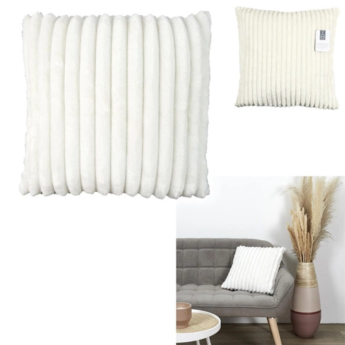 Poduszka dekoracyjna Geiko beżowa 40x40 nowoczesna do salonu i sypialni Intesi