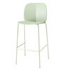 Hoker z oparciem Mentha zielony nowoczesny 65 cm do kuchni i jadalni na metalowych nogach