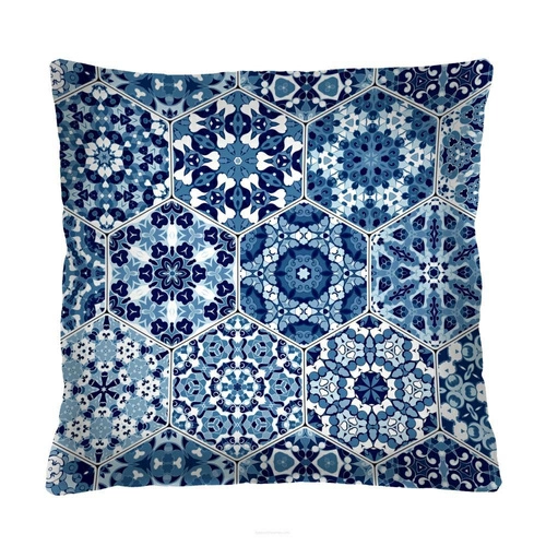 Poduszka dekoracyjna welurowa antyalergiczna Blue 40x40 do salonu i sypialni Intesi