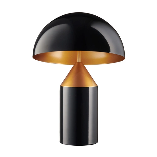 Nowoczesna lampa stołowa BELFUGO L czarna metalowa z kloszem do salonu lub sypialni