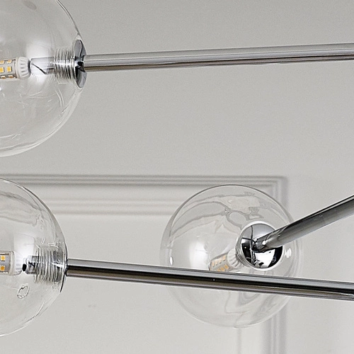 Lampa wisząca SOLA chrom 75 cm nowoczesna szklana do salonu i jadalni Step into Design