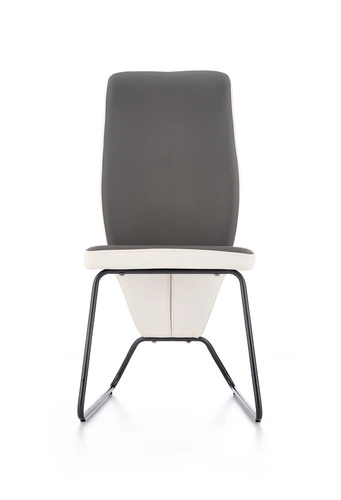 Krzesło tapicerowane Michigan Intesi do jadalni nowoczesne ekoskóra szare na czarnych płozach