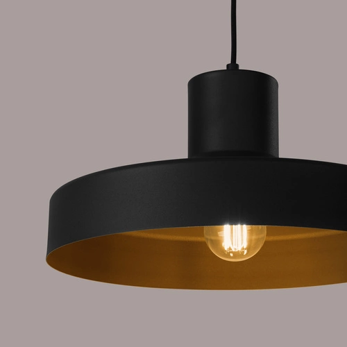 Lampa wisząca BILO czarna nowoczesna metalowa do salonu i kuchni 35 cm SOLLUX