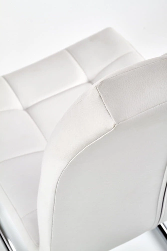 Krzesło do jadalni Dakota Intesi białe tapicerowane ekoskóra na płozach nowoczesne