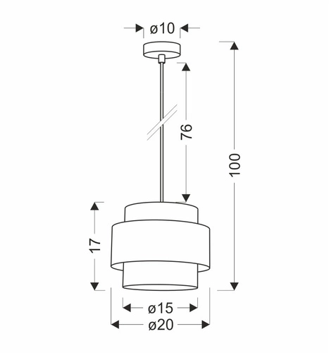 Lampa wisząca Prestige czarny 1x40W E27  abażur czarny+złoty