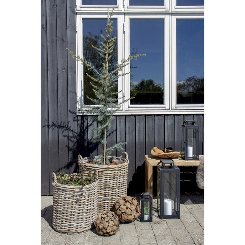 Zestaw 2 koszy dekoracyjnych Indo rattan boho do salonu i na taras House Nordic