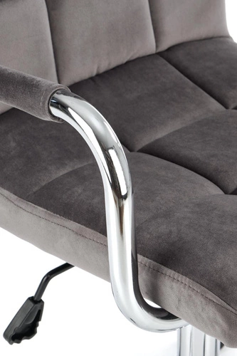 Fotel biurowy ergonomiczny obrotowy Mooni XL szary welurowy z podłokietnikami do biurka