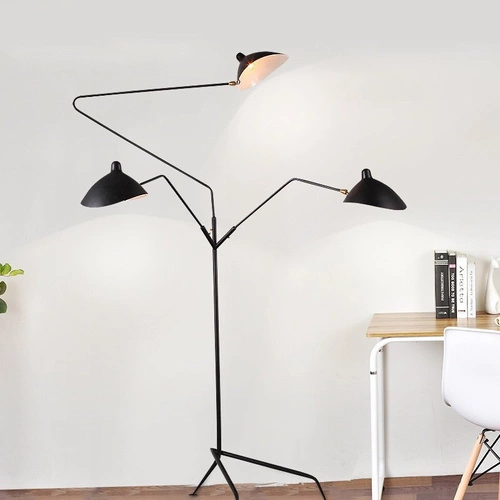 Lampa stojąca CRANE-3F czarna 210 cm nowoczesna lampa podłogowa do salonu metalowa Step into Design