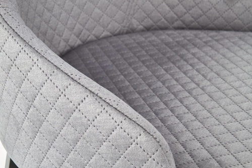 Krzesło tapicerowane welurowe Albe Intesi szare z podłokietnikami do jadalni i salonu