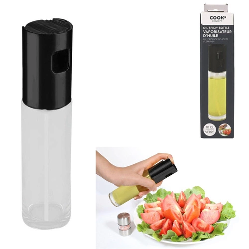 Intesi nowoczesna butelka na oliwę z sprayem 100 ml szklana transparentna