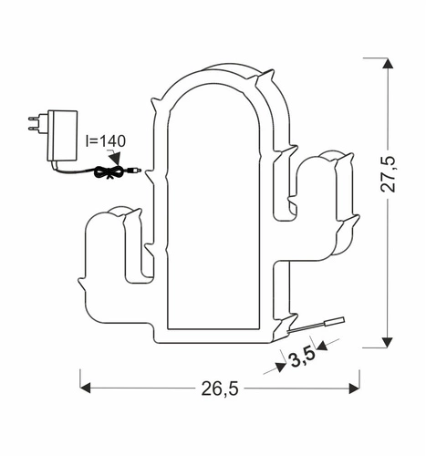 Lampa stołowa Cactus duży 10W LED 3000K  iq kids zielony