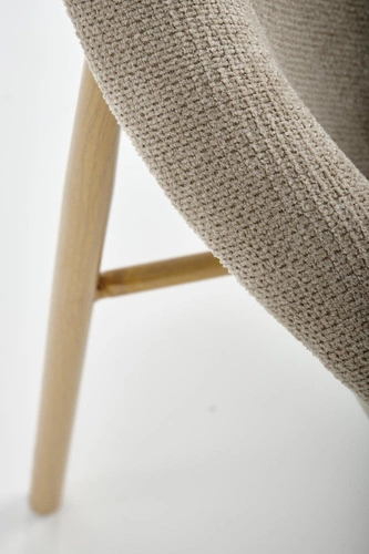 Krzesło tapicerowane Mathilde beżowe z podłokietnikami do jadalni nowoczesne Intesi