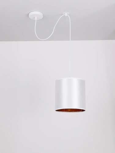 Lampa wisząca Atlanta p biały 1x40W E27  abażur biały