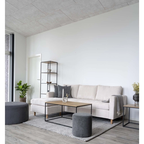 Stolik kawowy Vita prostokątny loftowy do salonu 90x60 cm drewniany z czarnymi nogami Intesi