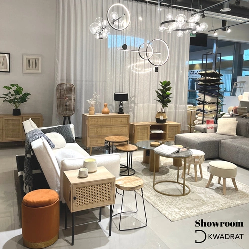 Szafka nocna z plecionym frontem 40 cm naturalna boho industrialna Intesi Panamo