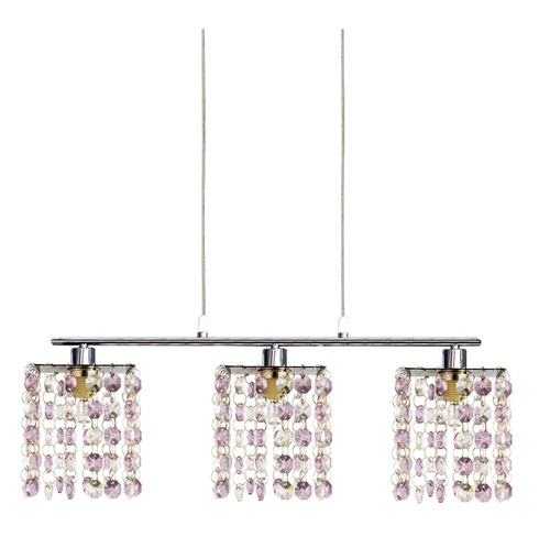 Lampa wisząca szklana Classic fioletowa 3-punktowa do salonu i jadalni nad stół