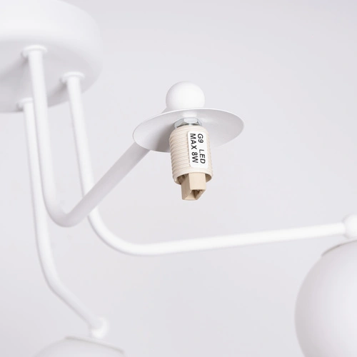 Żyrandol do salonu ASTRAL 5 biały minimalistyczny szklane kule nowoczesny Sollux Lighting