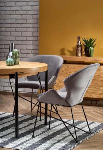 Stół rozkładany do jadalni Fermino dąb naturalny czarne nogi nowoczesny loftowy 100–300 cm Intesi