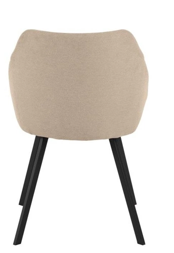 Krzesło tapicerowane Nils Actona do jadalni beżowe nowoczesne kubełkowe na czarnych nogach