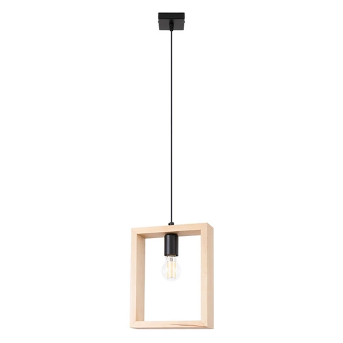 Lampa wisząca ARIES skandynawska drewniana regulowana do salonu i jadalni 24 cm
