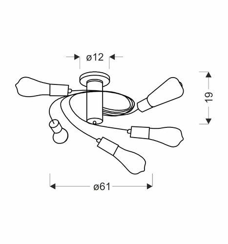 Lampa sufitowa Filetta czarny 5x40W E27