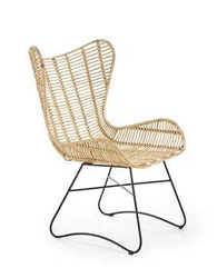 Fotel rattanowy Ikar ogrodowy nowoczesny do salonu i na taras boho naturalny Intesi