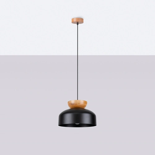 Lampa wisząca MARION czarna skandynawska okrągła do kuchni i jadalni regulowana