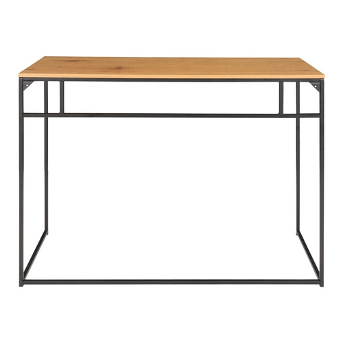 Biurko Vita nowoczesne do pracy i nauki 100 cm naturalny dąb metalowe nogi Intesi