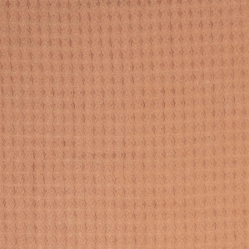 Koc bawełniany Waffle Intesi ochra 150x200 cm ciepły pled na kanapę lub łóżko