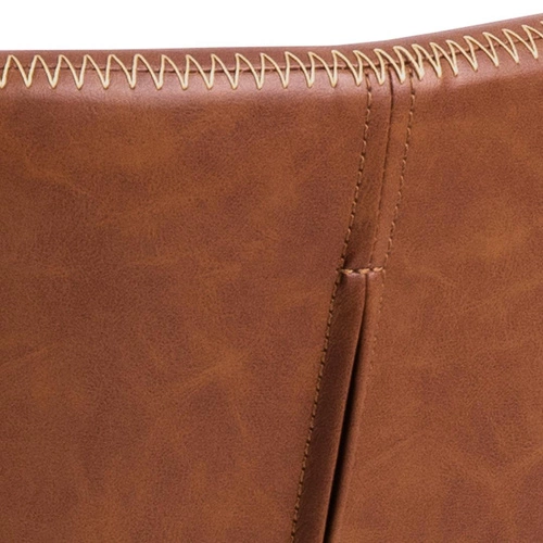 Krzesło do jadalni Batilda Actona tapicerowane ekoskóra retro loftowe brązowe z podnóżkiem