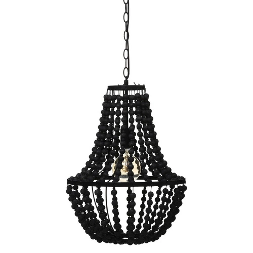 Lampa wisząca Goya czarna drewniana regulowana do salonu i jadalni Atmosphera 38,5 cm