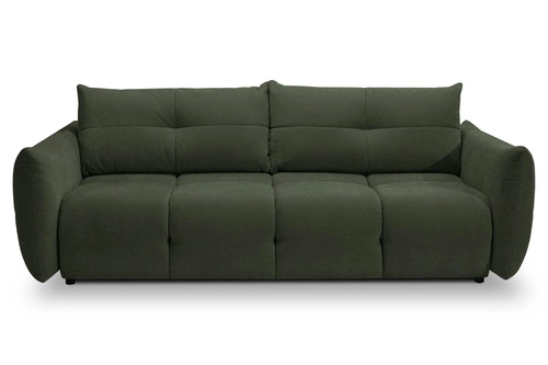 Sofa rozkładana Bode 3 osobowa z funkcją spania i pojemnikiem zielona do salonu