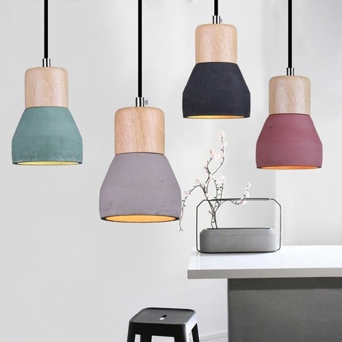 Lampa wisząca betonowa CONCRETE czarna 12 cm loftowa regulowana do jadalni nad stół