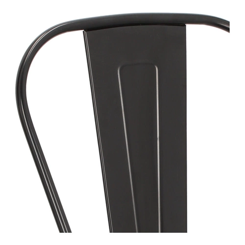 Hoker Paris Back 66 cm czarny metalowy z oparciem do wyspy kuchennej inspirowany Tolix D2.DESIGN