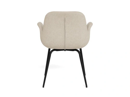 Krzesło Beth beżowe tapicerowane z podłokietnikami do jadalni salonu