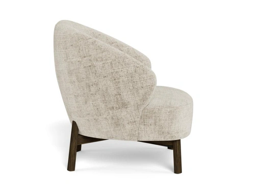 Fotel wypoczynkowy Darlene beżowy aksamitny do salonu skandynawski