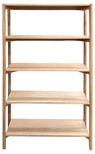 Regał drewniany do salonu Braidwood dąb bielony 160 cm nowoczesny skandynawski Actona