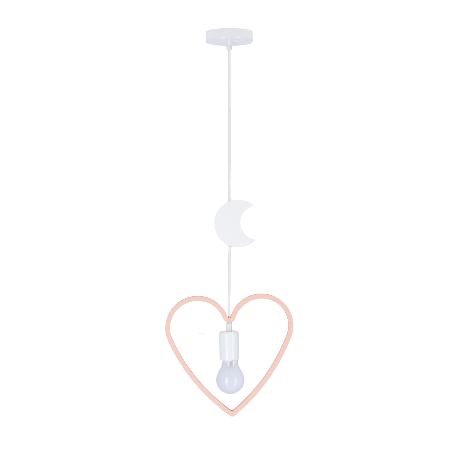 Lampa wisząca Single hm 1x20W E27 iq kids różowy+biały