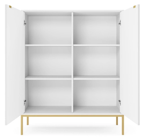 Zestaw mebli do salonu biały/złoty Delicious ryflowane fronty