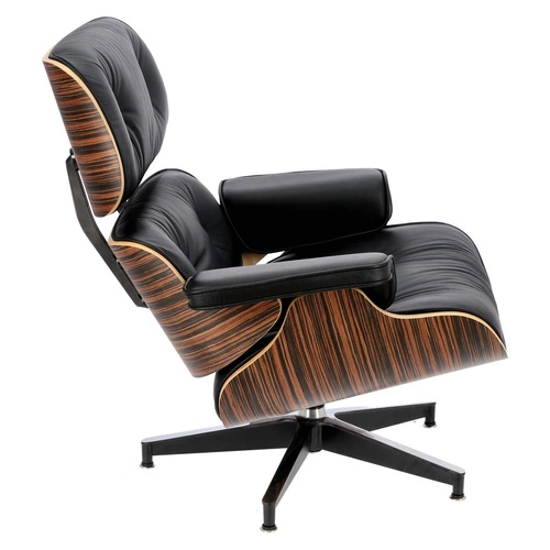 Fotel do salonu Vip D2.DESIGN czarny skórzany nowoczesny obrotowy glamour z podłokietnikami