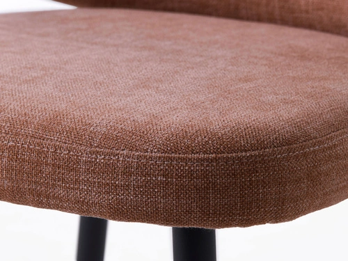 Krzesło tapicerowane Naws różowe do jadalni i salonu nowoczesne na czarnych nogach