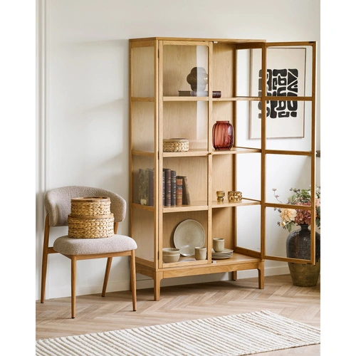 Wazon ceramiczny Cali granatowy 44,5 cm wysoki wazon na kwiaty do salonu