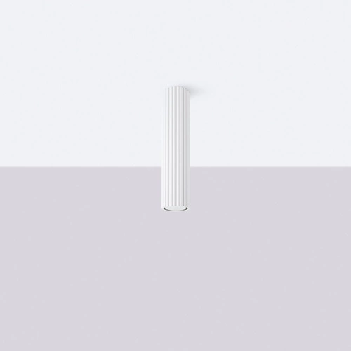 Plafon sufitowy KARBON 30 biały nowoczesny aluminiowy do salonu i sypialni SOLLUX