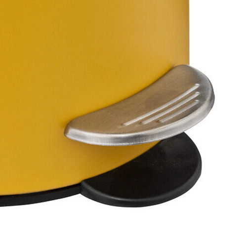 Kosz na śmieci do łazienki 3L Colors żółty metalowy z pedałem i cichym domykiem 5five