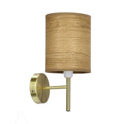 Kinkiet Yan lampa patynowy 1x40W E14 abażur orzechowy