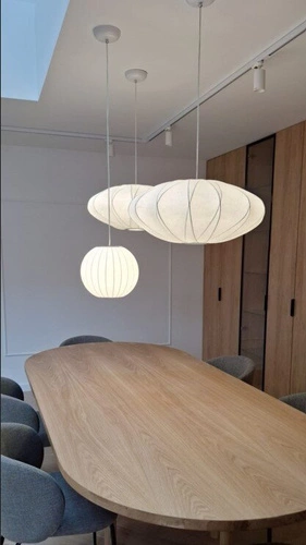 Nowoczesna lampa wisząca SILK X-shape biała 40 cm do salonu i jadalni