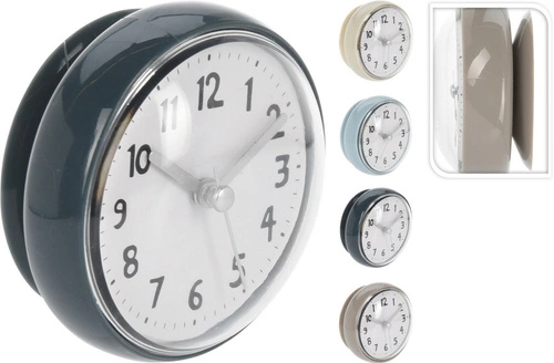 Zegar ścienny wodoodporny szary Blum Intesi 7 cm nowoczesny do łazienki retro